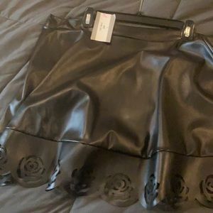 Black fake leather skirt